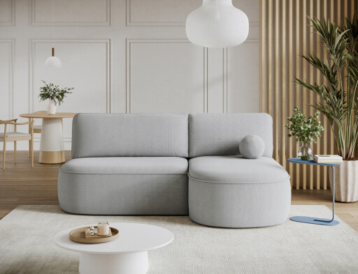 Coltar extensibil dreapta 3 locuri ELTAP, RT-04CAL, Livosa, 220x144x93 cm, lemn/poliester, gri deschis