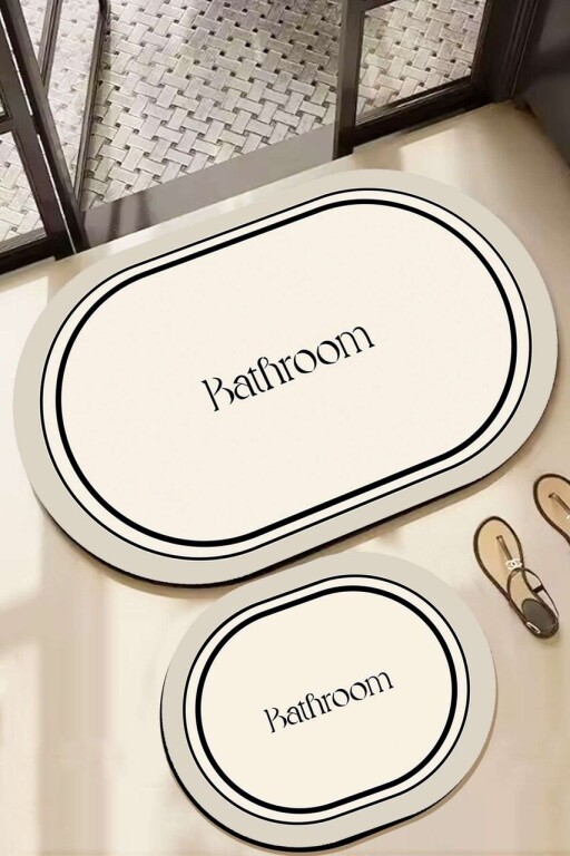 Set covorase de baie, L'essentiel Maison, Farbelle, Ecru