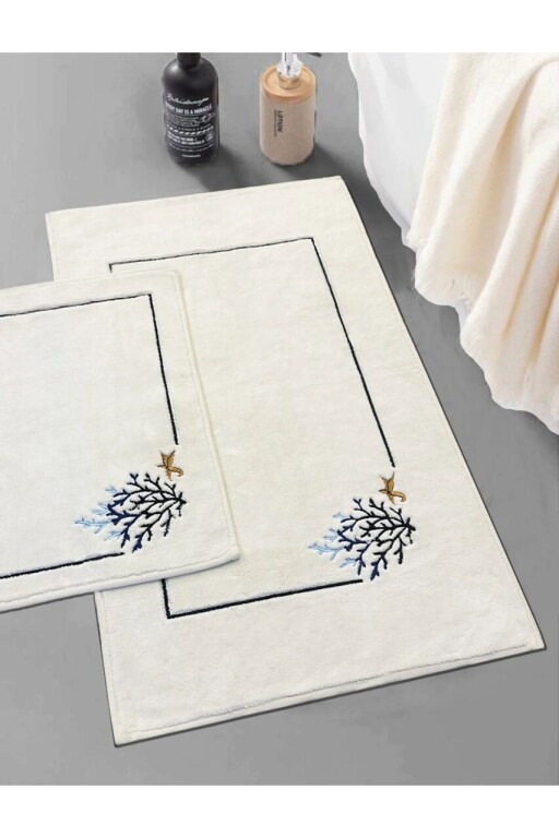 Set covorase de baie, L'essentiel Maison, Sea Weed, Ecru