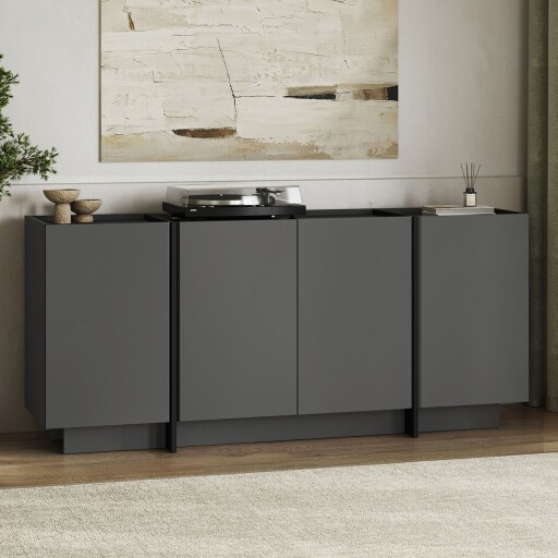 Consola, Nordure, Dorma, 180x80x45 cm, Antracit / Negru