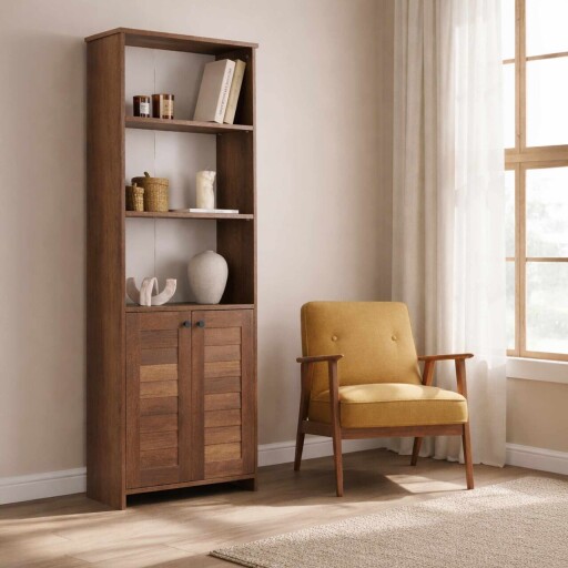 Corp biblioteca, Hanah Home, Panjur, 70x180x33 cm, Maro