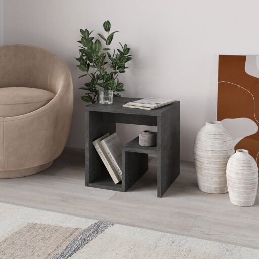 Masuta, Hanah Home, Bon, 40x40x35 cm, Gri retro