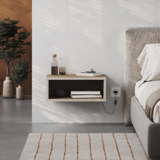 Noptiera, Hanah Home, Brik, 45x18x30 cm, Gresie / Oud