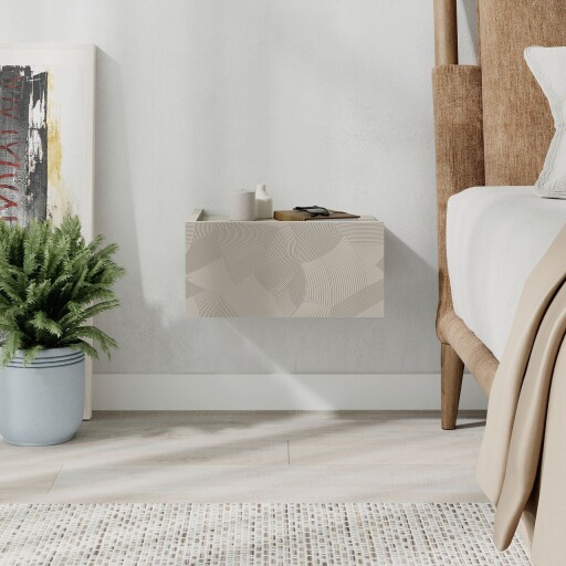 Noptiera, Hanah Home, Onda, 38.4x18.5x31 cm, Gresie / Travertin