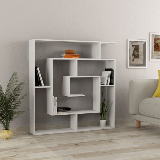 Corp biblioteca, Hanah Home, Labirent, 125x128.6x22 cm, Alb