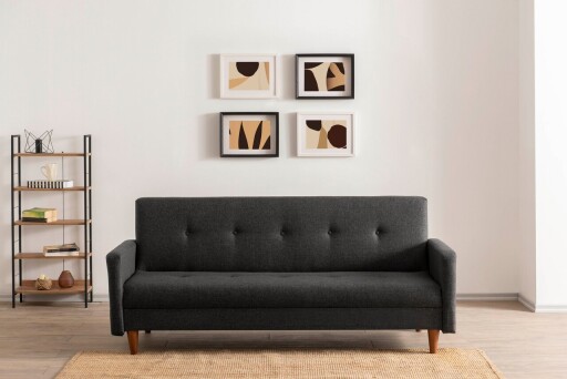Canapea extensibila 3 locuri, Atelier del Sofa, 859FTN2813, Gri inchis