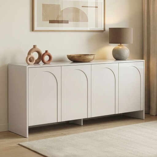 Consola, Nordure, Arlen, 180x80x45 cm, Crem