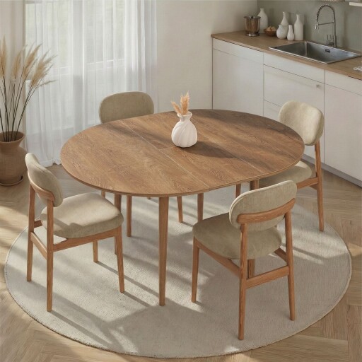 Masa extensibila, Nordure, Viona, 100x75x100 cm, Stejar caucazian