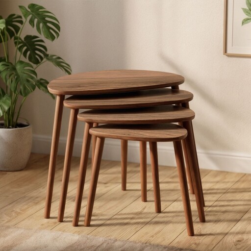 Set masute Nesting 4 piese, Hanah Home, Nora, Maro