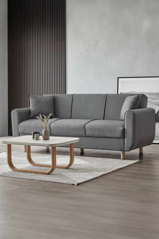 Canapea extensibila 3 locuri, Atelier del Sofa, 218NVD1106, Gri inchis