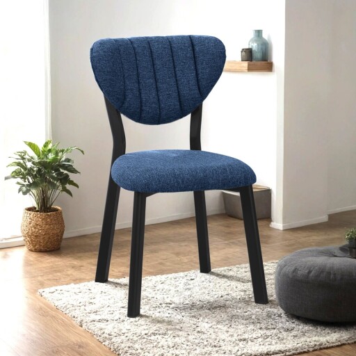 Scaun, Hanah Home, Elma, 47x85x45 cm, Albastru navy