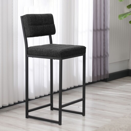 Scaun de bar, Hanah Home, Retro, 40x98x40 cm, Antracit