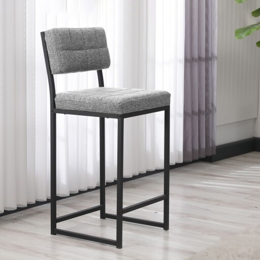 Scaun de bar, Hanah Home, Retro, 40x98x40 cm, Gri