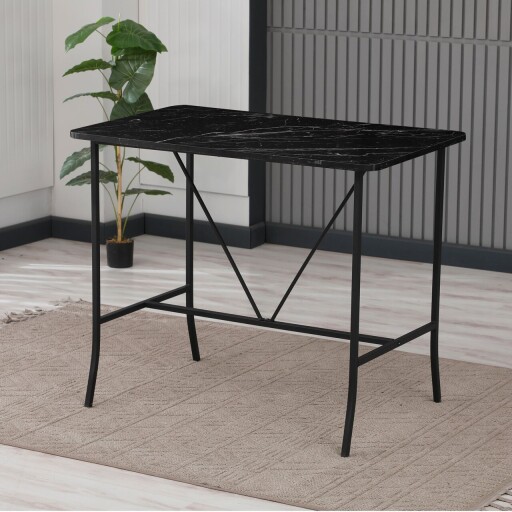 Masa de bar, Hanah Home, Retro, 110x92x70 cm, Negru