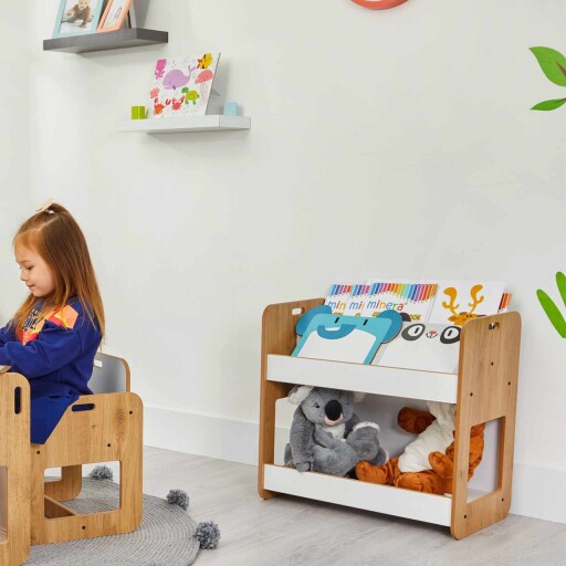 Corp biblioteca, Hanah Home, Dove, 57x55x34 cm, Alb / Natural