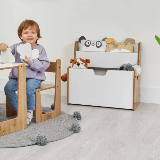 Corp biblioteca, Hanah Home, Crane, 57x55x34 cm, Alb / Natural
