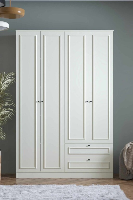 Dulap pentru haine, Hanah Home, Mira 210, 140x210x54 cm, Alb