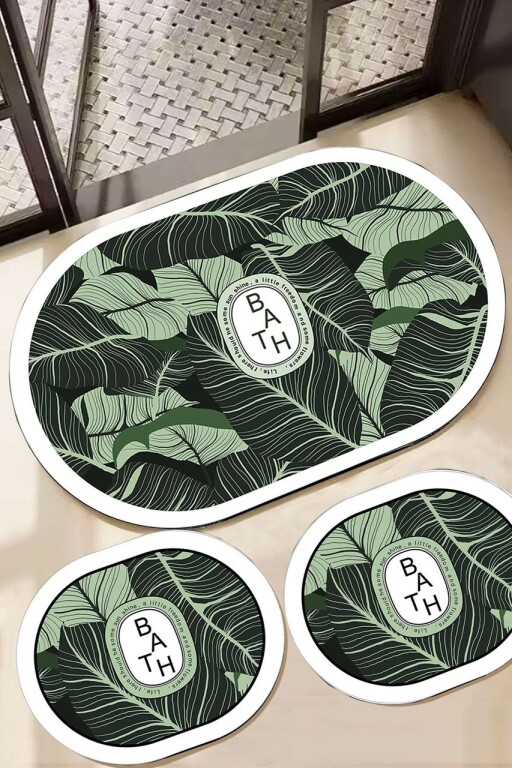 Set covorase de baie, L'essentiel Maison, Aleas, Verde