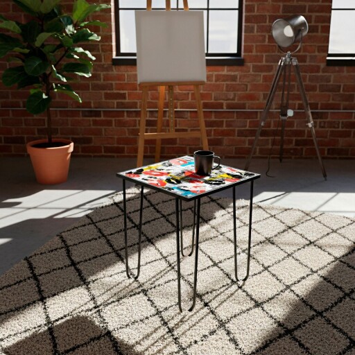 Masuta de cafea, Hanah Home, Shb-032-C, 53x55x53 cm, Multicolor