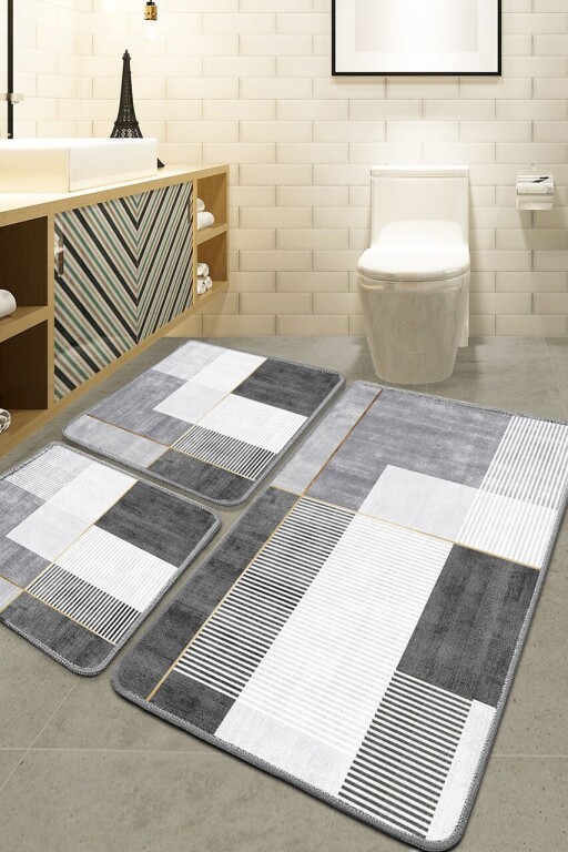 Set covorase de baie, L'essentiel Maison, Pendor, Gri