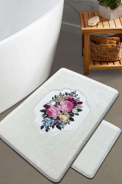 Set covorase de baie, L'essentiel Maison, Bella Rose, Ecru