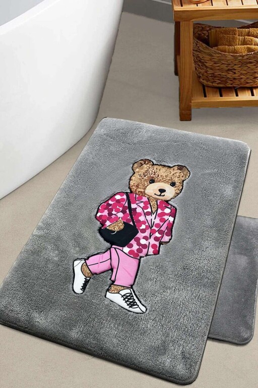 Set covorase de baie, L'essentiel Maison, Boss Bear, Fumuriu