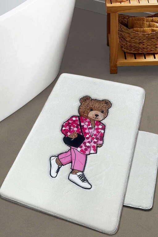 Set covorase de baie, L'essentiel Maison, Boss Bear, Ecru