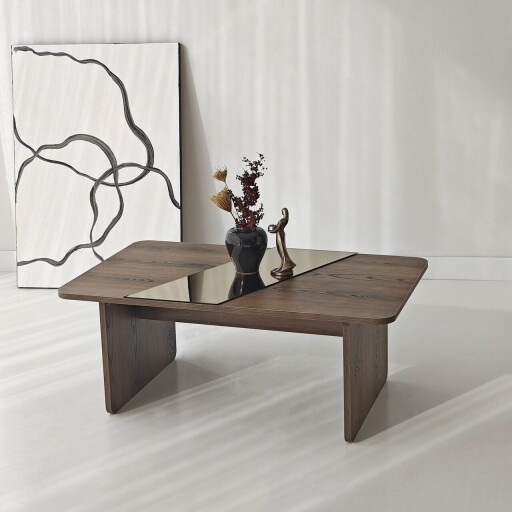 Masuta de cafea, Hanah Home, Favorite, 100x40x60 cm, Bronz / Nuc
