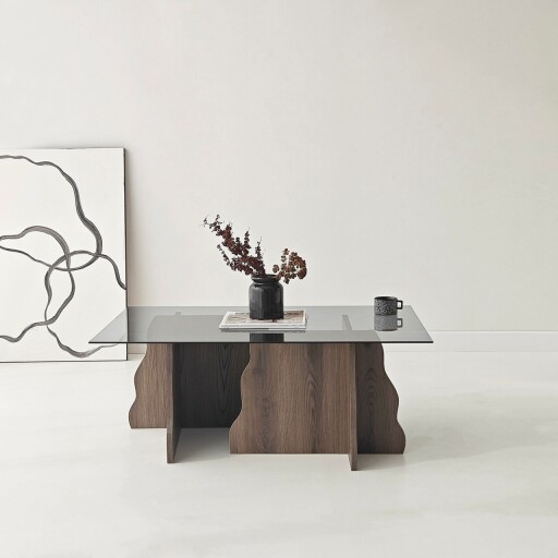 Masuta de cafea, Hanah Home, Canyon, 105x40x65 cm, Nuc / Fume