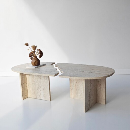 Masuta de cafea, Hanah Home, Missisipi, 120x38x60 cm, Travertin