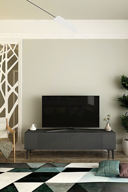 Comoda TV, Hanah Home, Corsa 120, 120x40.5x32 cm, Antracit