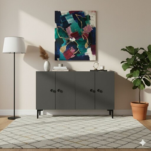 Consola, Hanah Home, Pella 120, 120x75x32 cm, Antracit