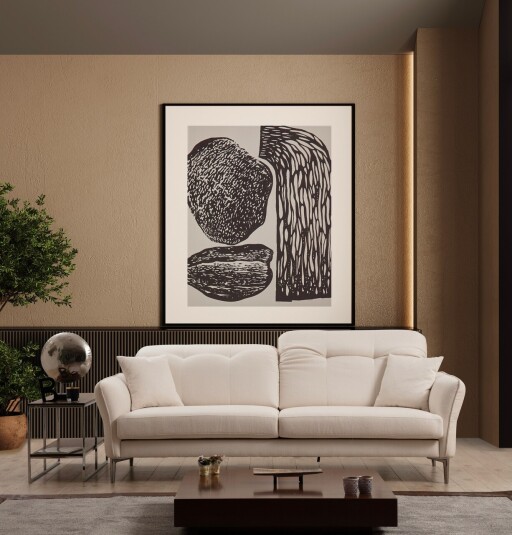 Canapea 3 locuri, Atelier del Sofa, 560ARE1870, Alb