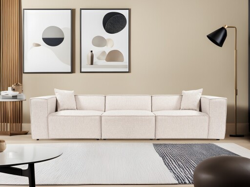 Canapea 3 locuri, Atelier del Sofa, 560ARE2119, Maro deschis