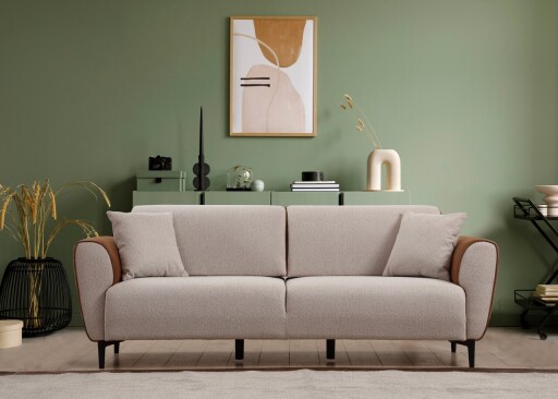 Canapea extensibila 3 locuri, Atelier del Sofa, 560ARE2228, Bej / Scorțișoară