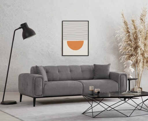 Canapea extensibila 3 locuri, Atelier del Sofa, 560ARE2359, Gri deschis