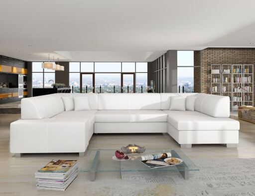 Coltar extensibil dreapta 6 locuri ELTAP, Hv09, Havana, 322x204x72 cm, lemn/poliester, alb