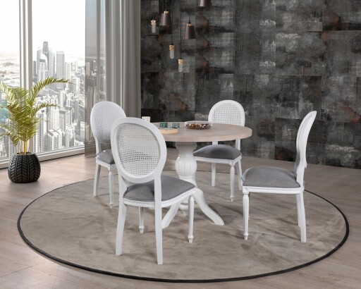 Set masă și scaune (5 bucăți), Hanah Home, Albero133, Natural