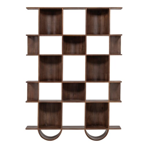 Bibliotecă maro închis din lemn de mango 130x180x35 cm Sinne – WOOOD