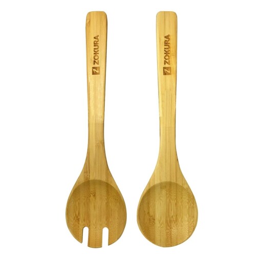 Set 2 ustensile de salata, Zokura, 30.5 cm, bambus