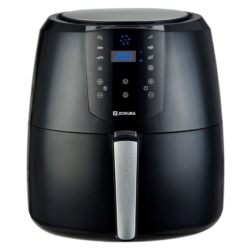 Friteuza cu aer cald, Zokura, 5.2 L, 1800 W