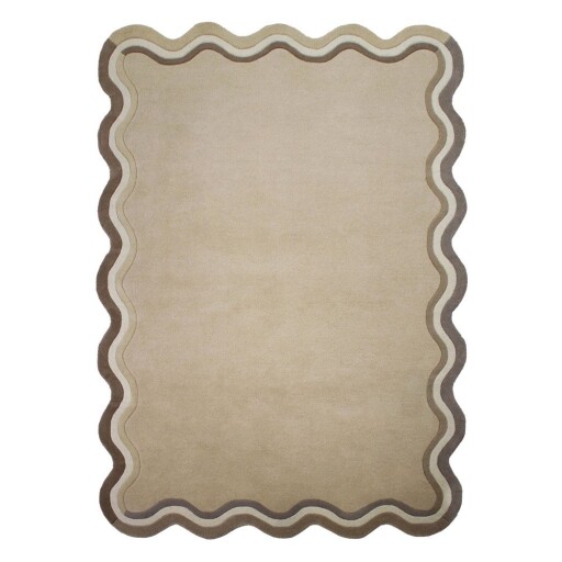 Covor în culoare naturală țesut manual din lână 160x230 cm Leo Scallop – Flair Rugs