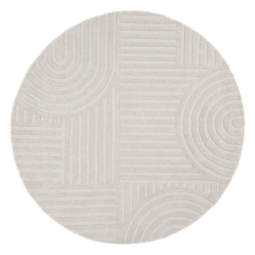 Covor fildeș țesut manual rotund din lână ø 160 cm Zen Garden – Flair Rugs
