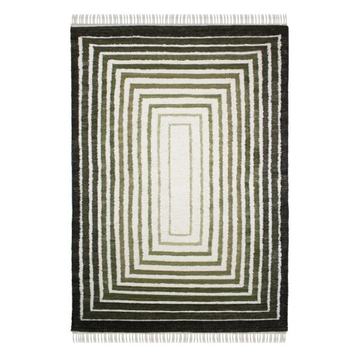 Covor verde țesut manual din amestesc de lână 140x200 cm Boucle Frame – Flair Rugs