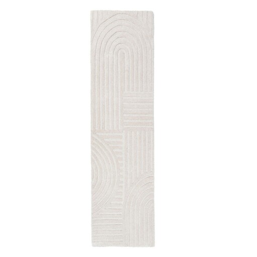 Covor tip traversă fildeș țesut manual din lână 60x230 cm Zen Garden – Flair Rugs