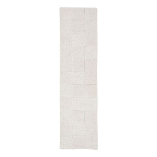 Covor tip traversă fildeș țesut manual din lână 60x230 cm Checkerboard – Flair Rugs