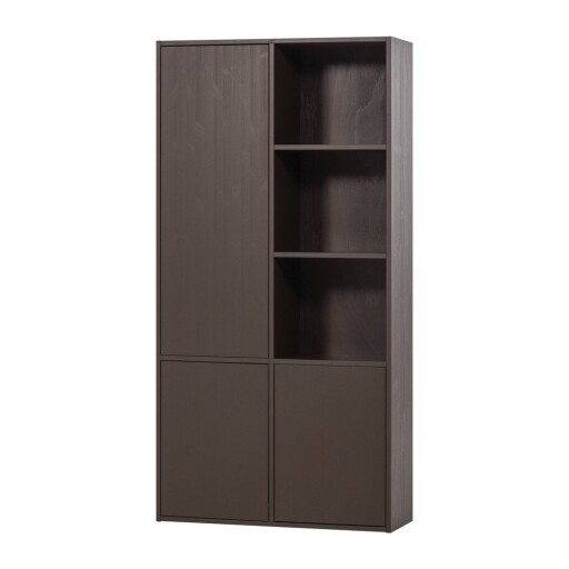 Dulap modular maro închis din lemn de pin 108x215 cm Meggy – WOOOD