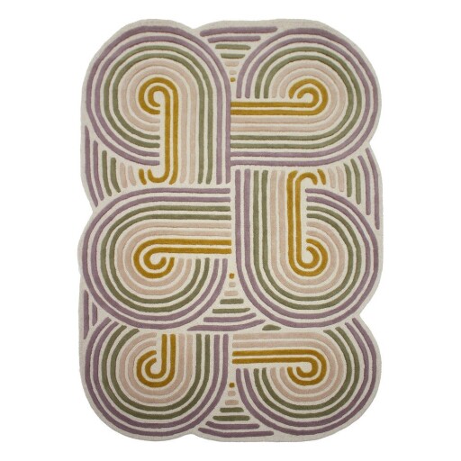 Covor verde țesut manual din lână 140x200 cm Spiral Shaped – Flair Rugs