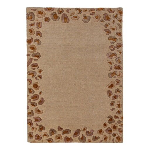 Covor în culoare naturală țesut manual din amestesc de lână 160x230 cm Leopard Frame – Flair Rugs