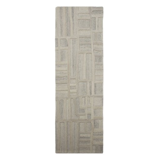 Covor tip traversă grej țesut manual din lână 80x300 cm Elva – Flair Rugs